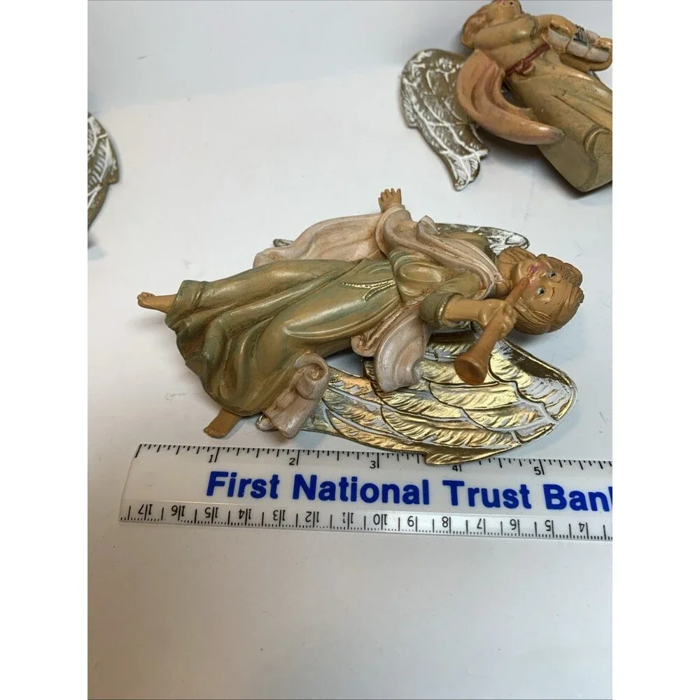 Vintage Christmas Angels Italy Playing Musical Instruments Victorian 5.5”